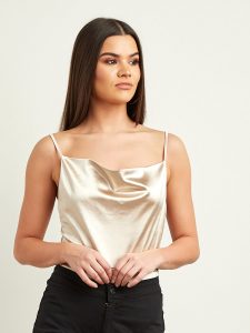 College outfits - Metallic Cowl Neck