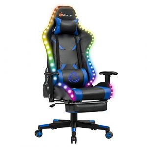 Goplus Massage Gaming Chair with Light - best gaming chairs