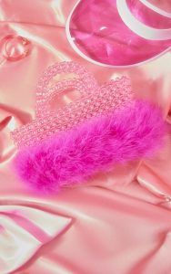pink beaded purse