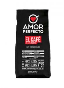 Amor perfecto coffee beans black packet
