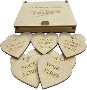 Valentine's day gift for her - wooden hearts