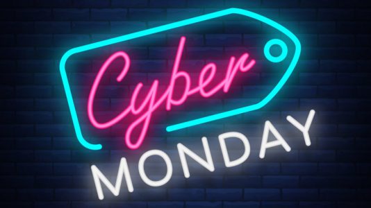 Cyber Monday neon light tag banner