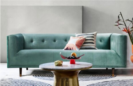 Blue couch from Homebox store Dubai