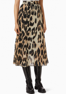 GanniCYBER SALE Leopard Print Georgette Skirt 