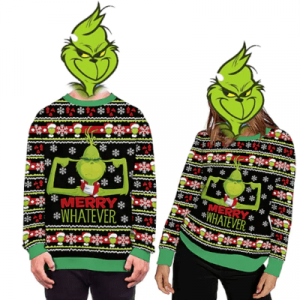 Grinch Ugly Christmas Sweater Sweatshirt Men's Teen Costume Party Christmas 