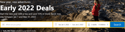 Booking.com New year deals 2022