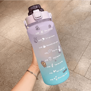 LIMOS Large 2L Motivational Water Bottle with Time Marker 