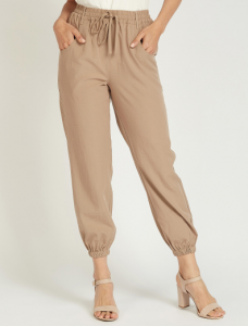 Solid Mid-Rise Joggers for Women