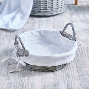 White and Round Utility Basket for easy carrying