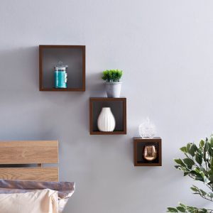 A set of 3 Brown Nicole Wall Cube