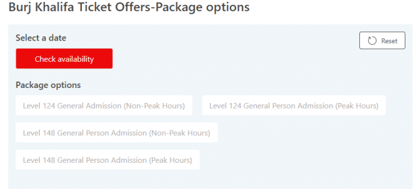 Burj Khalifa tickets package options