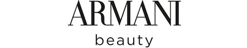 Black logo of Armani Beauty on a white background
