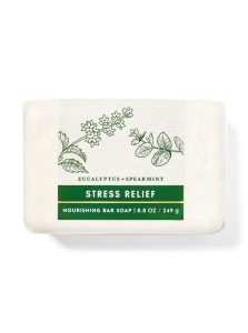 Bar soap in white floral packet