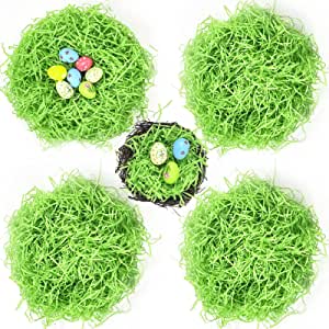 5 Packs Easter Green Grass Recyclable Paper Shred