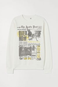 White long-sleeve Post Malone H&M collab.