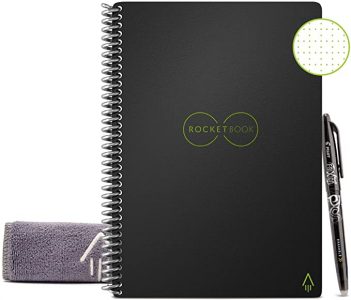 Rocketbook Smart Reusable Notebook With 1 Pilot Frixion Pen & 1 Microfiber Cloth